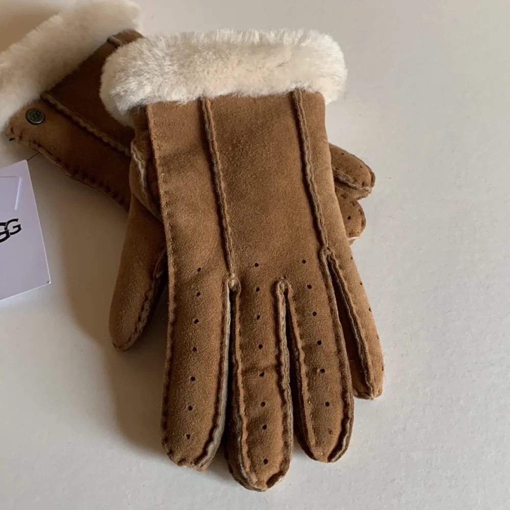 UGG Perforated Shearling Gloves